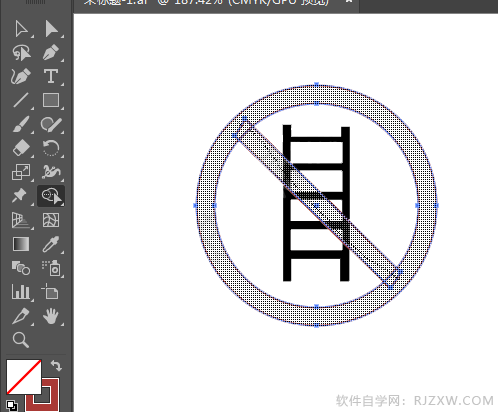 ai画禁止架梯的标识