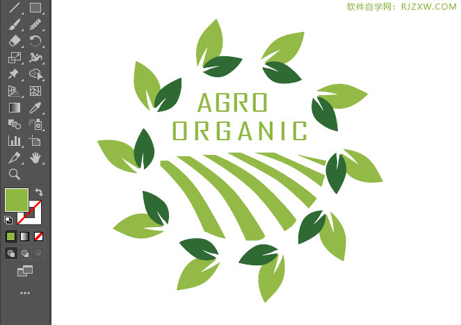 ai绘制旋转树叶的方法