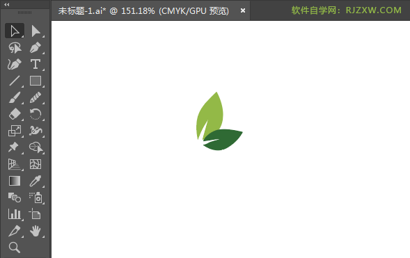 ai绘制旋转树叶的方法