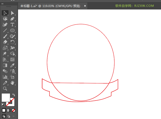 ai绘制圆形彩带标贴的方法