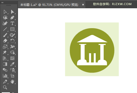ai绘制凉亭标识的方法