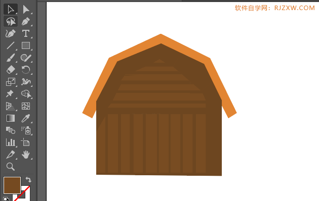 ai绘制卡通小狗窝图案