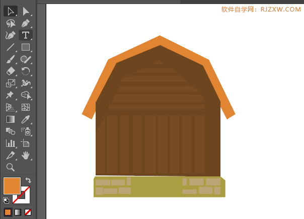 ai绘制卡通小狗窝图案