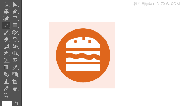 ai绘制汉堡标识的方法