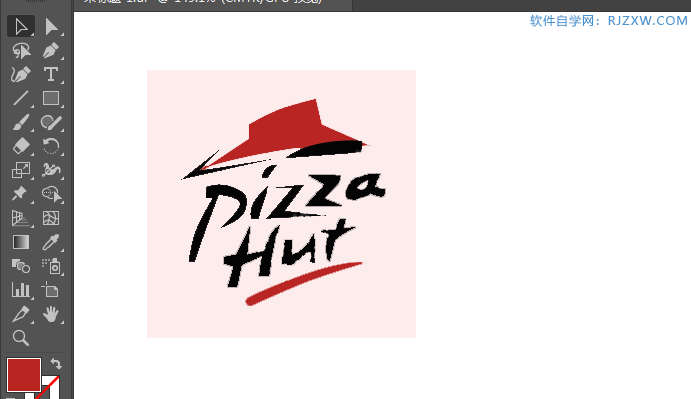 ai绘制必胜客标志的方法