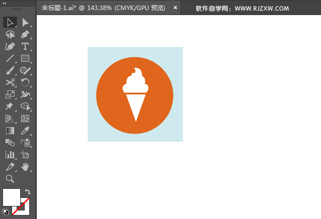 ai绘制奶茶店标识的方法