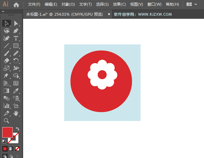 ai绘制鲜花店标识的方法