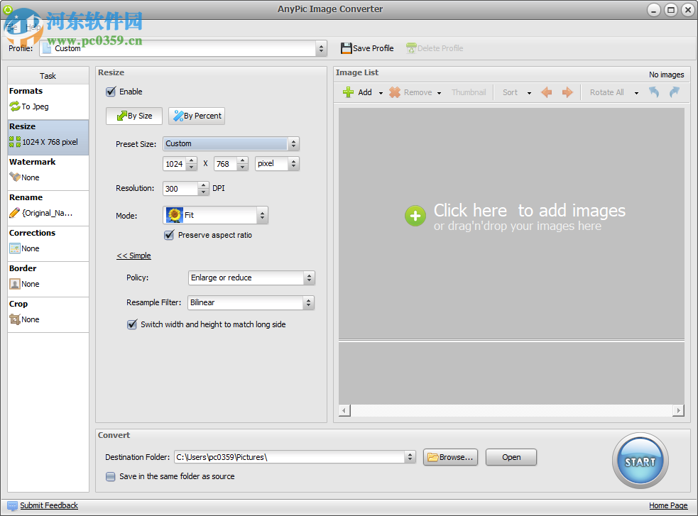 AnyPic Image Converter调整图片大小的方法