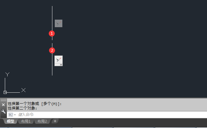 cad怎么共线约束两直线