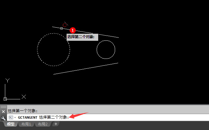 cad怎么相切约束圆与直线