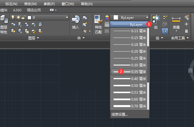 cad怎么设置线的粗细