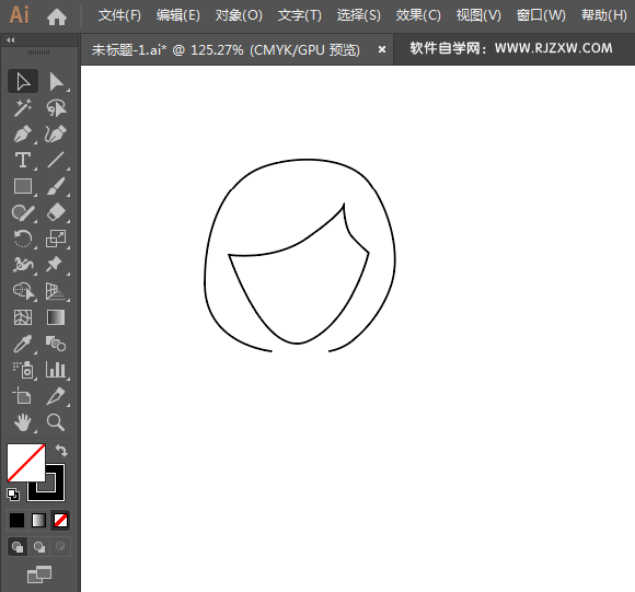 美体美发标识简笔画用AI绘制的方法