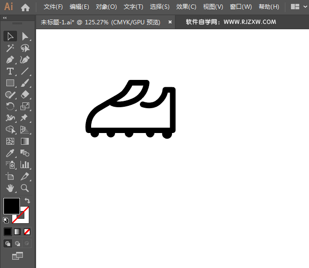 运动鞋简笔画用AI绘制的方法