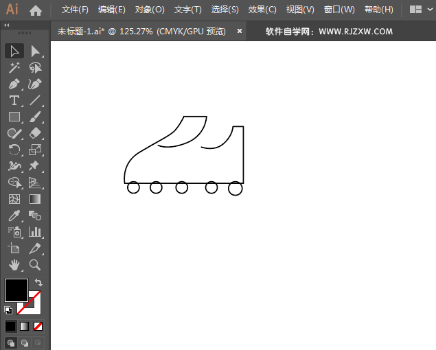 运动鞋简笔画用AI绘制的方法