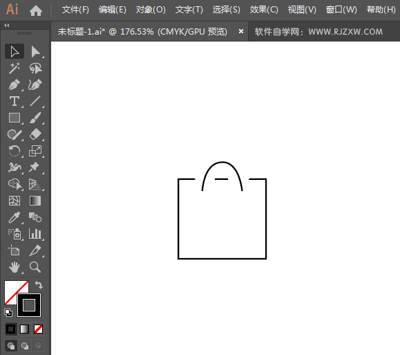 购物袋简笔画用AI绘制的方法