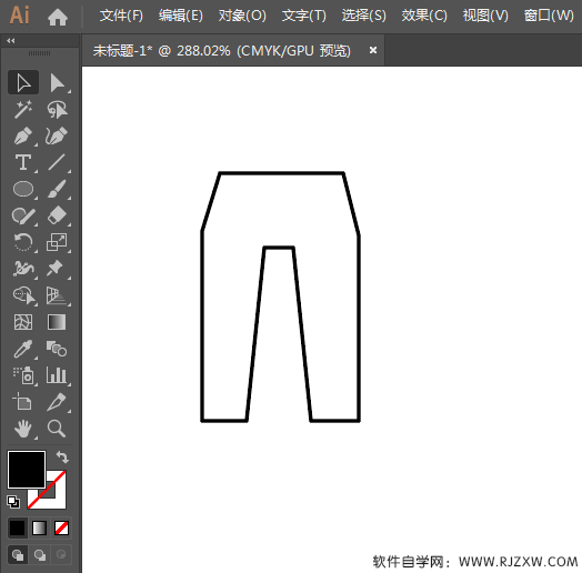 裤子APP标识用AI绘制的方法