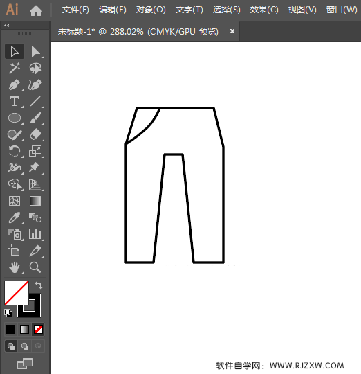 裤子APP标识用AI绘制的方法