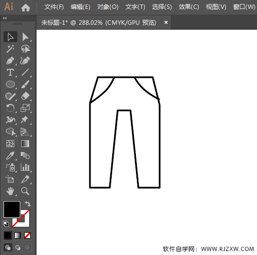 裤子APP标识用AI绘制的方法