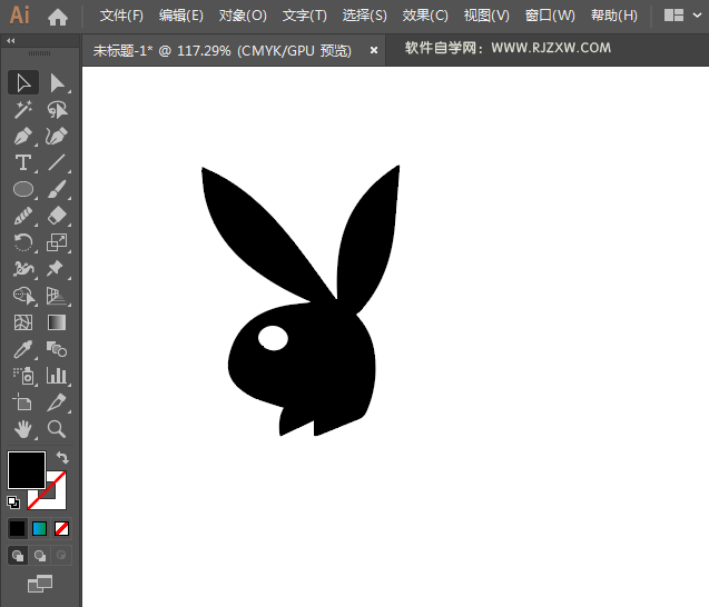 花花公子标志LOGO用AI三步完成的方法