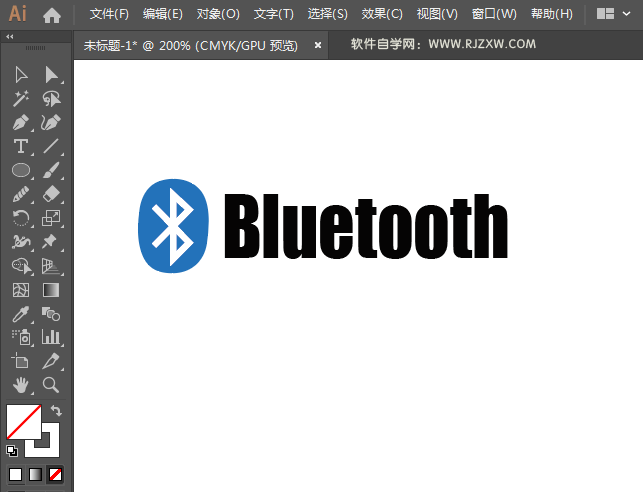 蓝牙设备图标用AI绘制的方法