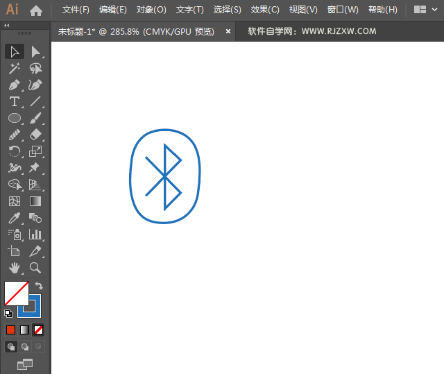 蓝牙设备图标用AI绘制的方法
