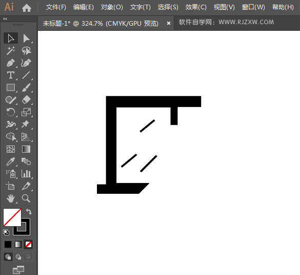禁止伸出窗外标志用AI设计的方法与步骤