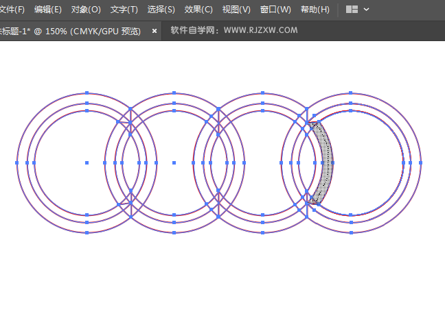 用ai软件设计超质感的奥迪标志