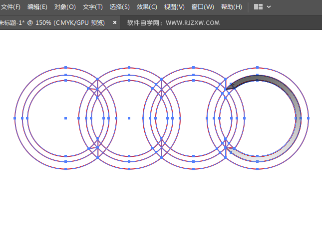 用ai软件设计超质感的奥迪标志