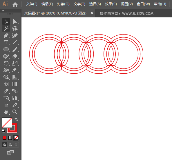 用ai软件设计超质感的奥迪标志
