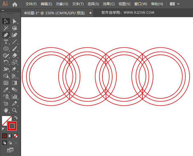 用ai软件设计超质感的奥迪标志
