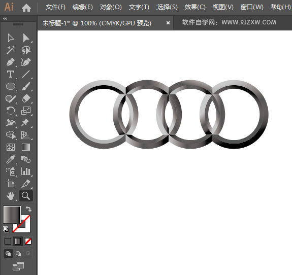 用ai软件设计超质感的奥迪标志