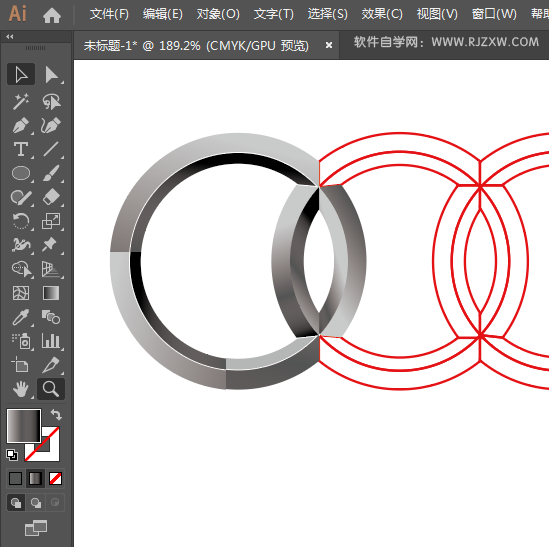用ai软件设计超质感的奥迪标志