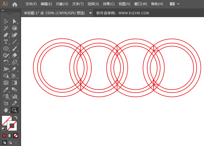 用ai软件设计超质感的奥迪标志