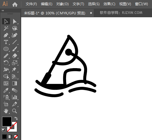 ai制作皮划艇标识的方法与步骤