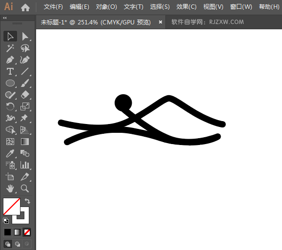 ai制作游泳标识的方法与步骤