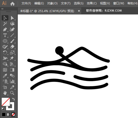 ai制作游泳标识的方法与步骤