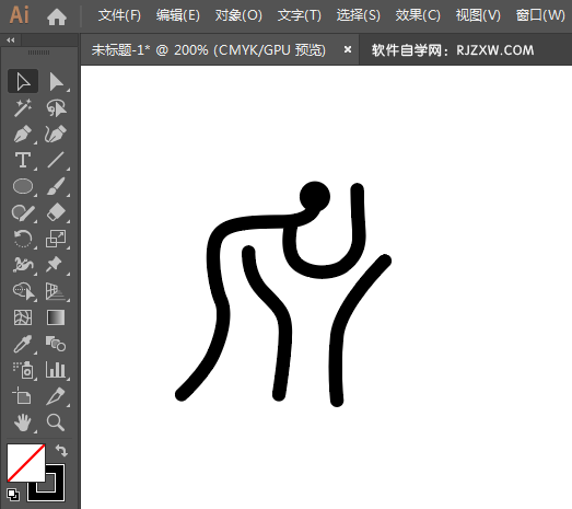 ai制作摔跤标识的方法与步骤