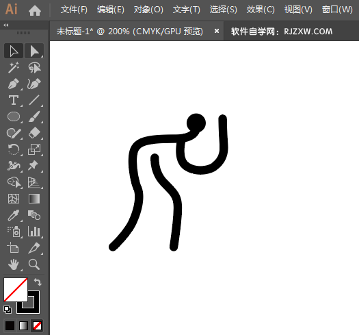 ai制作摔跤标识的方法与步骤
