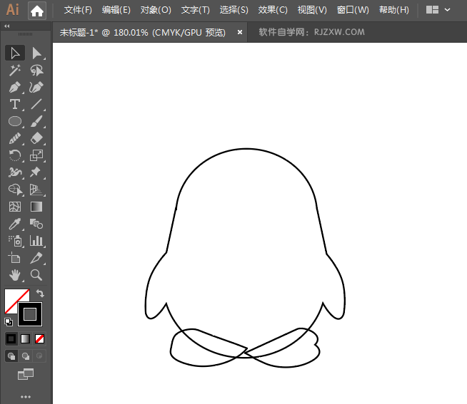 ai如何画QQ企鹅图标