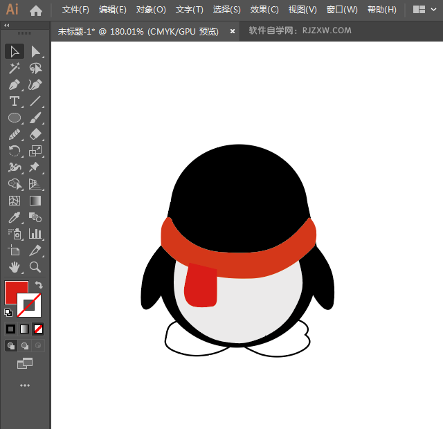 ai如何画QQ企鹅图标