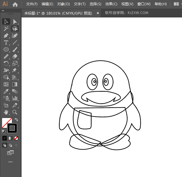 ai如何画QQ企鹅图标