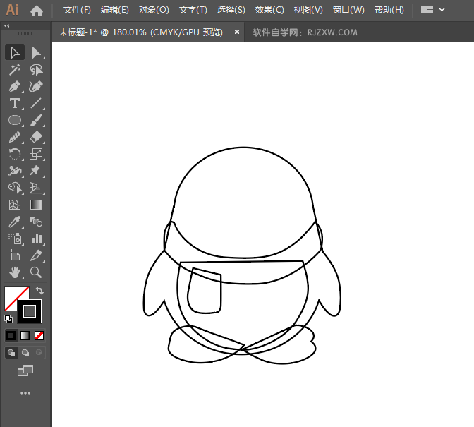 ai如何画QQ企鹅图标