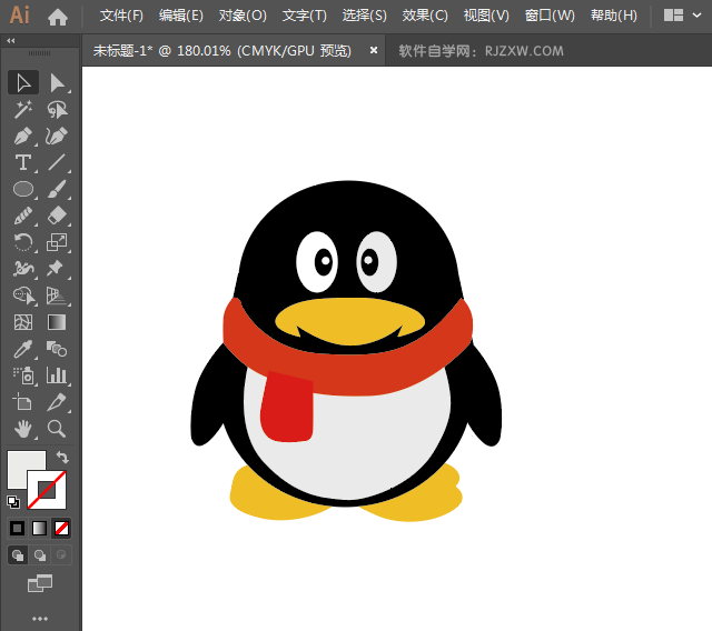ai如何画QQ企鹅图标
