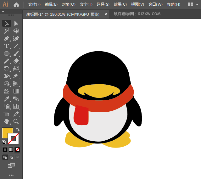 ai如何画QQ企鹅图标