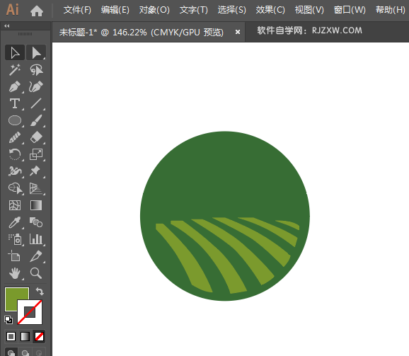 ai怎么画绿色图标