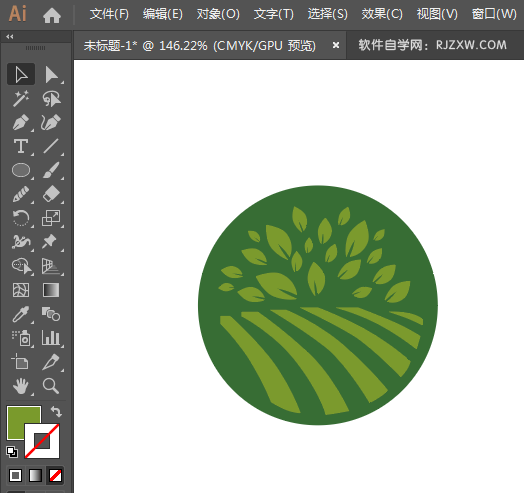 ai怎么画绿色图标