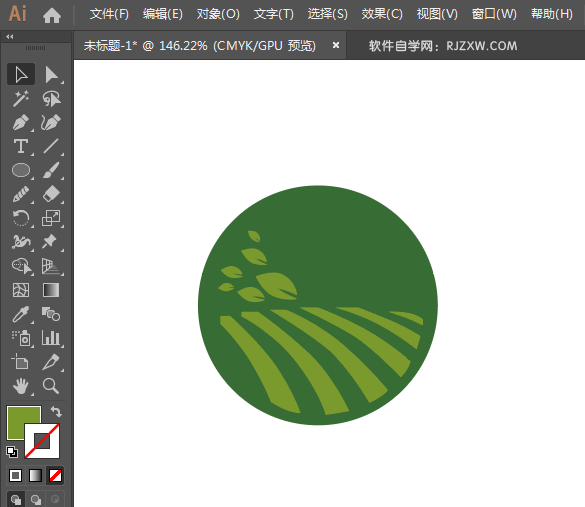 ai怎么画绿色图标