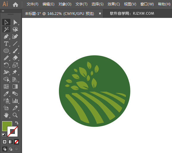 ai怎么画绿色图标