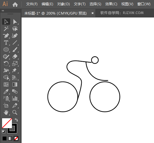 ai怎么绘制自行车骑行图标