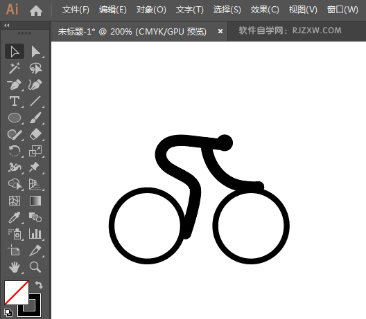 ai怎么绘制自行车骑行图标
